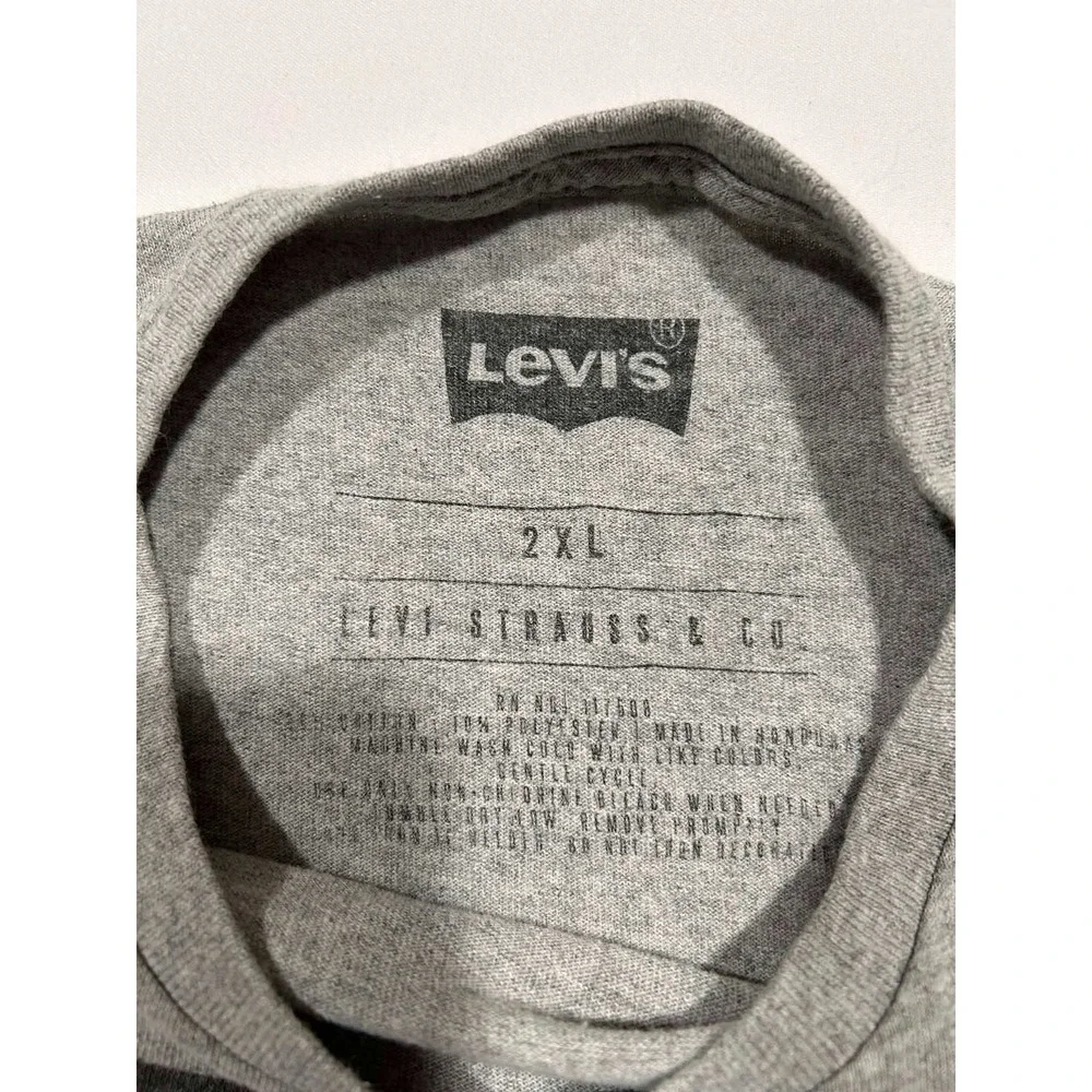 Levis Mens 2XL Gray California Bear Mountain Graphic T-Shirt Short Sleeve